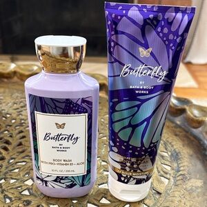 New Bath & Body Works Butterfly Body Wash and Cream Set